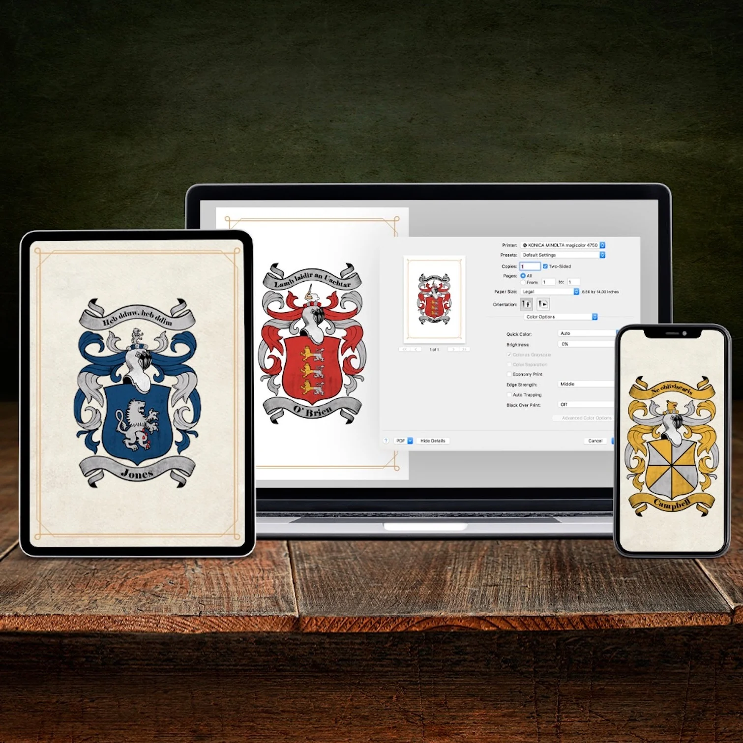 Research + Family Crest Print (Parchment - NO FRAME) - Image 4