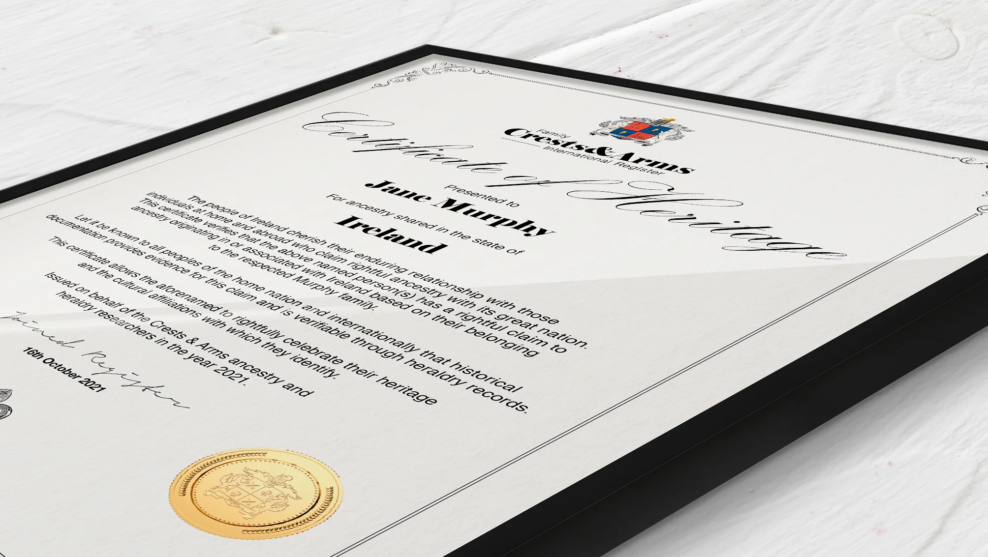 Certificate of Heritage (Parchment - NO FRAME) - Image 4